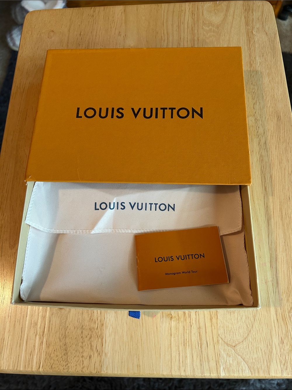 Louis Vuitton Orange Box with Cream Dust Bag and Card